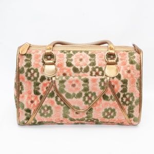 Anthropologie Floral Satchel in Pink and Green